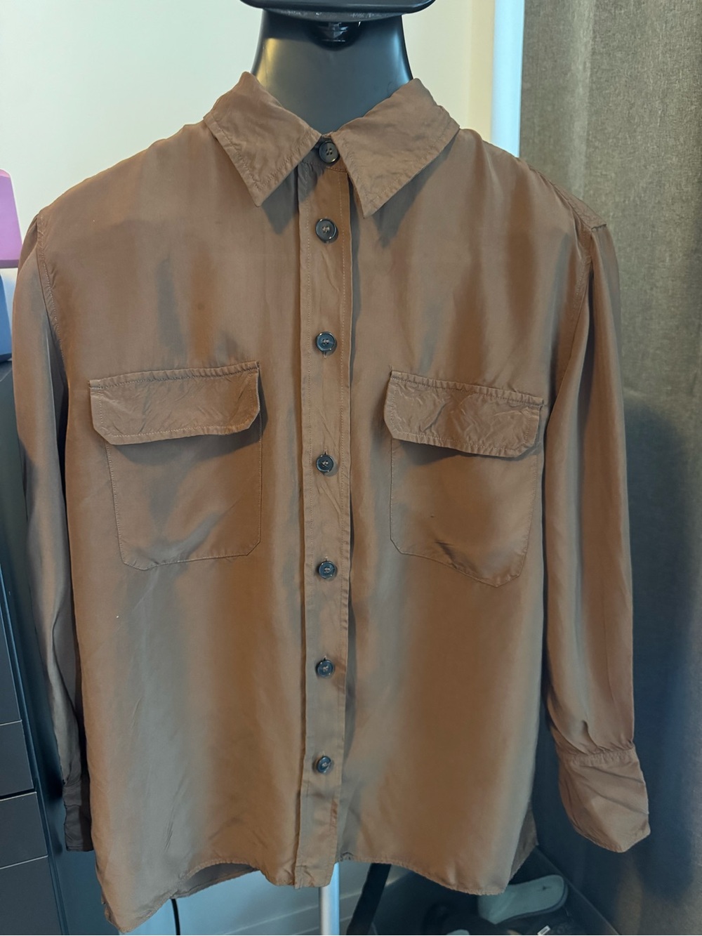 Zara Men's Brown Button-Front Shirt